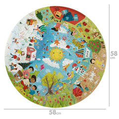 Puzzle rotund, 150 piese, Boppi - Anotimpuri - boppi