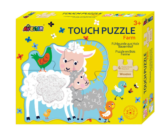Puzzle tactil din lemn - Ferma - Avenir