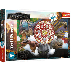 Puzzle Trefl 100 Cum sa iti dresezi dragonul, Dragoni in actiune - Publisol.ro