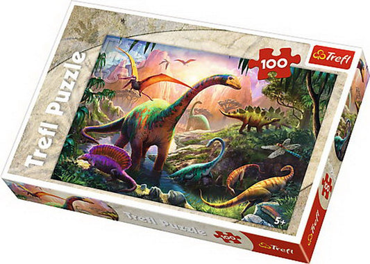 Puzzle Trefl 100 Pe taramul dinozaurilor - Publisol.ro