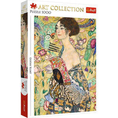 Puzzle Trefl 1000 Art collection Gustav Klimt doamna cu evantai - Publisol.ro