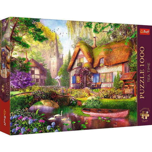 Puzzle trefl 1000 premium plus tea time casuta din padure, Trefl - Publisol.ro