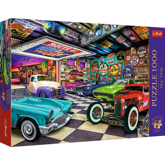 Puzzle trefl 1000 premium plus tea time garajul colectionarului de masini, Trefl - Publisol.ro