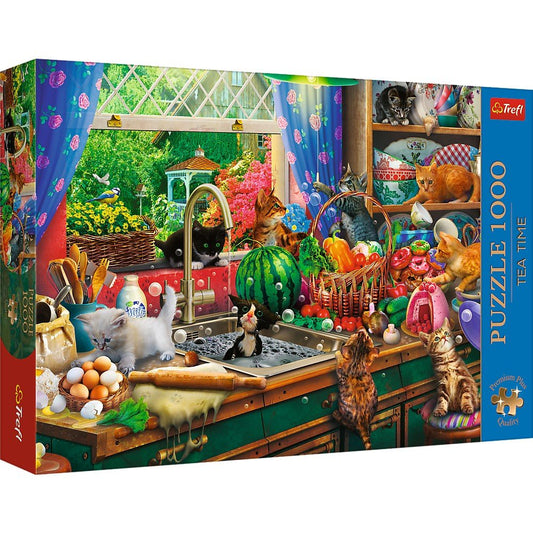 Puzzle trefl 1000 premium plus tea time pisici nazdravane, Trefl - Publisol.ro