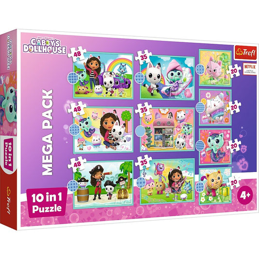 Puzzle trefl 10in1 gabbys dollhouse in universul lui gabby, Trefl - Publisol.ro