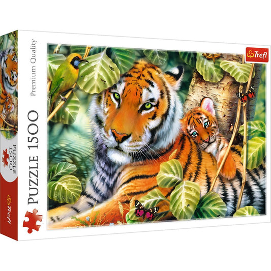 Puzzle trefl 1500 tigri bengalezi in padurea tropicala, Trefl - Publisol.ro