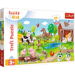 Puzzle Trefl 24 maxi babies and the bear animale la ferma - Publisol.ro
