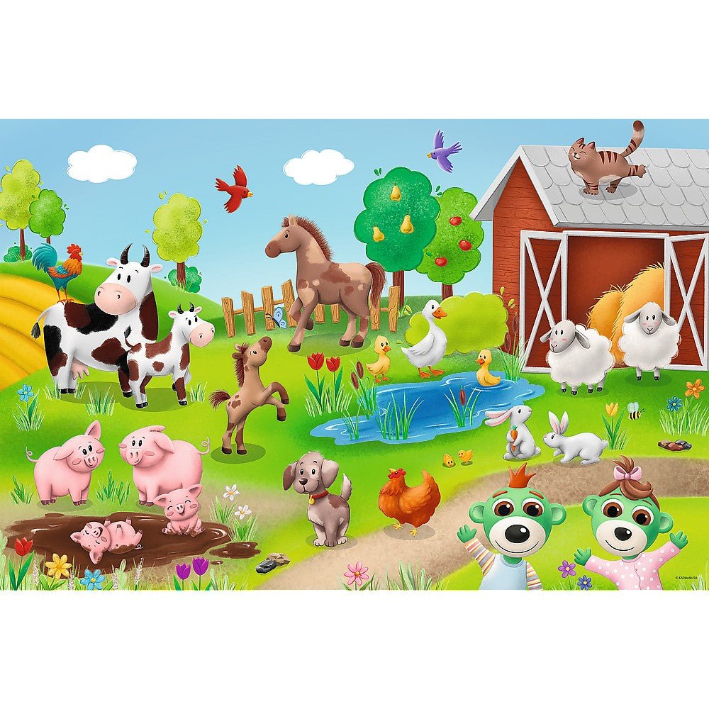 Puzzle Trefl 24 maxi babies and the bear animale la ferma - Publisol.ro