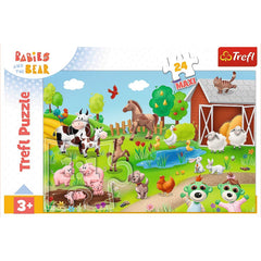 Puzzle Trefl 24 maxi babies and the bear animale la ferma - Publisol.ro