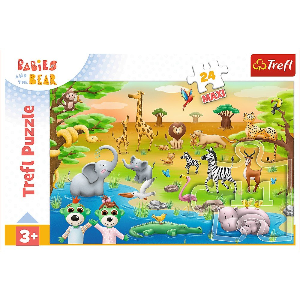 Puzzle Trefl 24 maxi babies and the bear safari - Publisol.ro