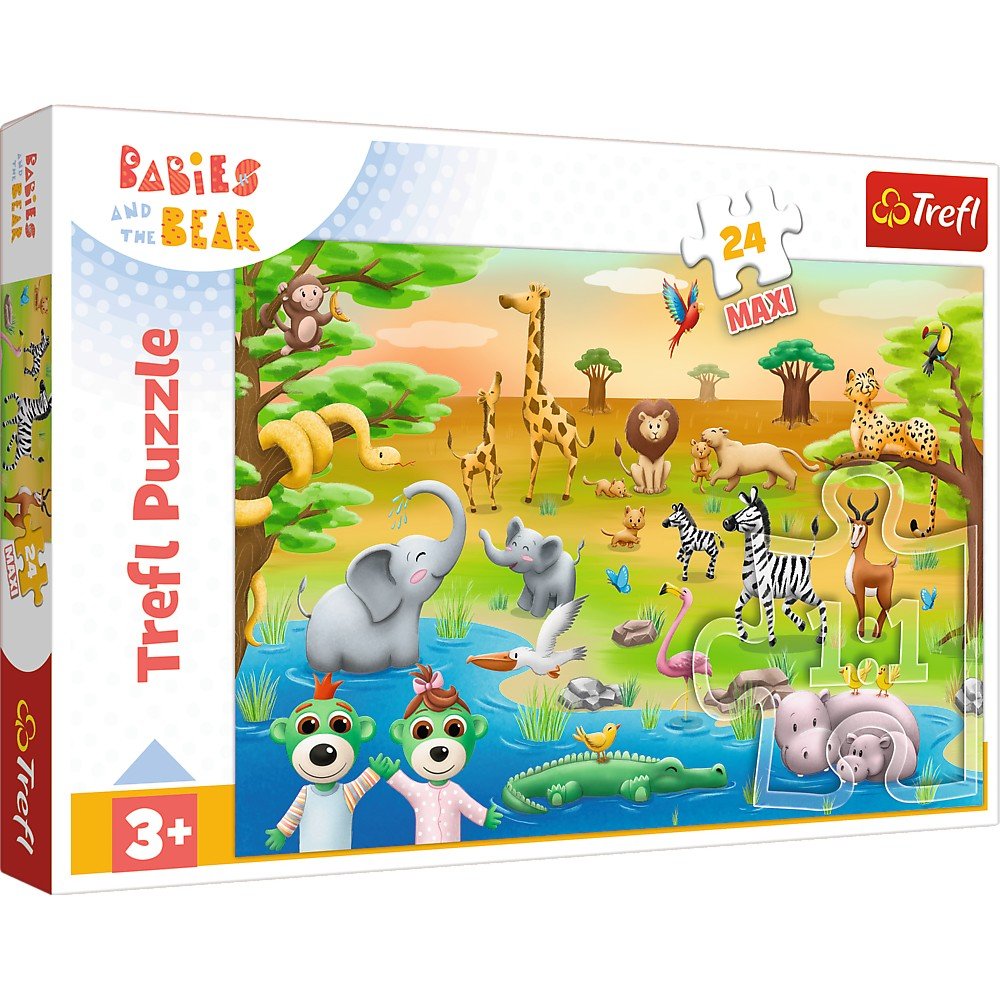 Puzzle Trefl 24 maxi babies and the bear safari - Publisol.ro