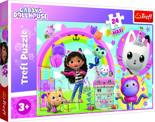 Puzzle trefl 24 maxi gabbys dollhouse casa lui gabby, Trefl - Publisol.ro