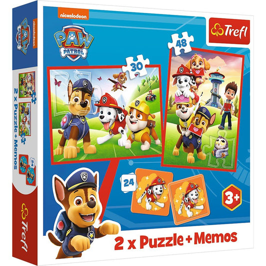 Puzzle trefl 2in1 memo patrula catelusilor echipa in actiune, Trefl - Publisol.ro