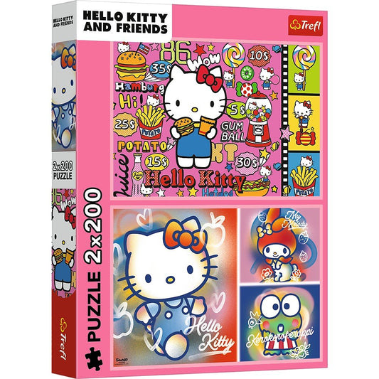 Puzzle Trefl 2x200 hello Kitty si prietenii - Publisol.ro