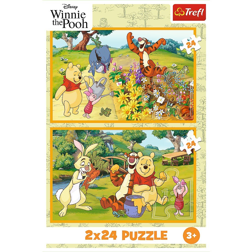 Puzzle Trefl 2x24 Disney Winnie the pooh zi de joaca cu Winnie si prietenii - Publisol.ro