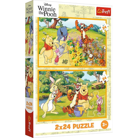 Puzzle Trefl 2x24 Disney Winnie the pooh zi de joaca cu Winnie si prietenii - Publisol.ro