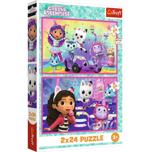 Puzzle Trefl 2x24 Gabbys Dollhouse aventurile lui Gabby - Publisol.ro