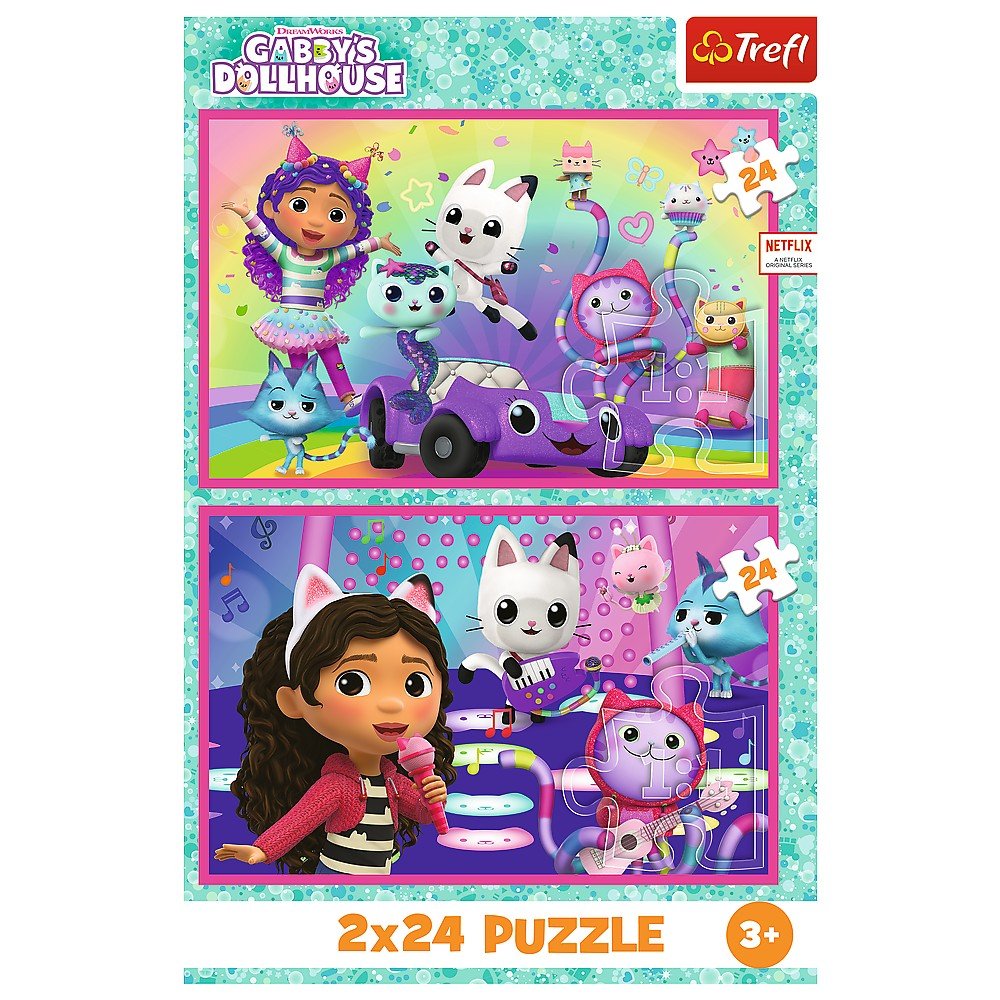 Puzzle Trefl 2x24 Gabbys Dollhouse aventurile lui Gabby - Publisol.ro