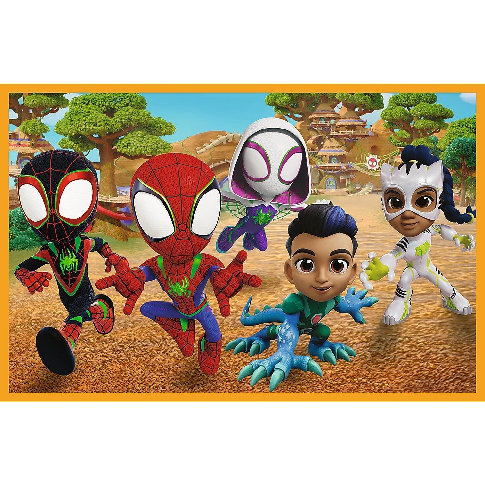 Puzzle Trefl 2x24 spidey and his amazing friends dino - webs spidey si dinozaurii - Publisol.ro