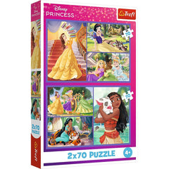 Puzzle Trefl 2x70 Disney princess viata printeselor Disney - Publisol.ro