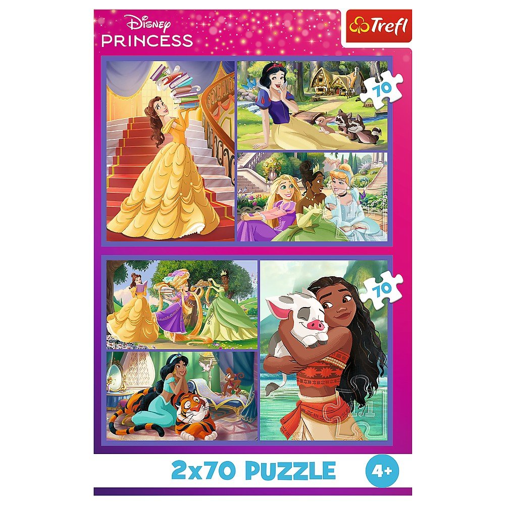 Puzzle Trefl 2x70 Disney princess viata printeselor Disney - Publisol.ro
