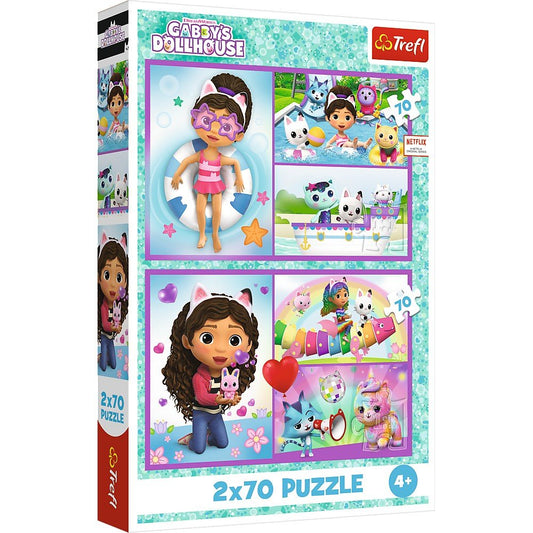 Puzzle Trefl 2x70 Gabbys Dollhouse aventurile lui Gabby - Publisol.ro