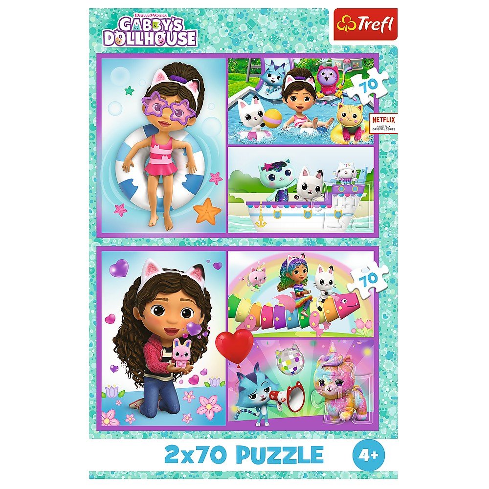 Puzzle Trefl 2x70 Gabbys Dollhouse aventurile lui Gabby - Publisol.ro