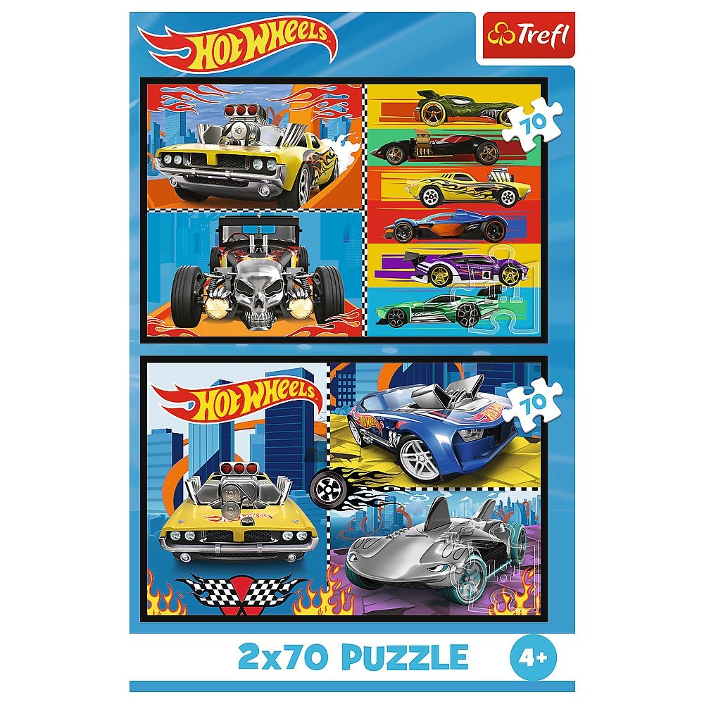 Puzzle Trefl 2x70 Hot Wheels masini - Publisol.ro