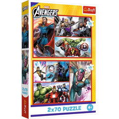 Puzzle Trefl 2x70 Marvel Avengers misiunea super eroilor Marvel Avengers - Publisol.ro