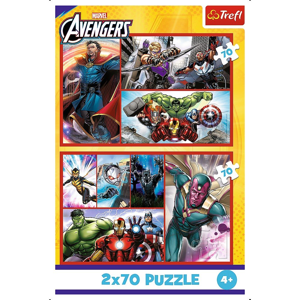 Puzzle Trefl 2x70 Marvel Avengers misiunea super eroilor Marvel Avengers - Publisol.ro
