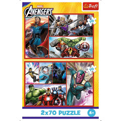 Puzzle Trefl 2x70 Marvel Avengers misiunea super eroilor Marvel Avengers - Publisol.ro