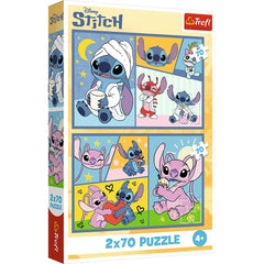 Puzzle Trefl 2x70 Stitch nu exista plictiseala cu Stitch - Publisol.ro