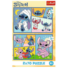 Puzzle Trefl 2x70 Stitch nu exista plictiseala cu Stitch - Publisol.ro