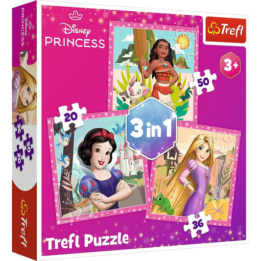 Puzzle Trefl 3 in 1 Disney princess flori minunate - Publisol.ro