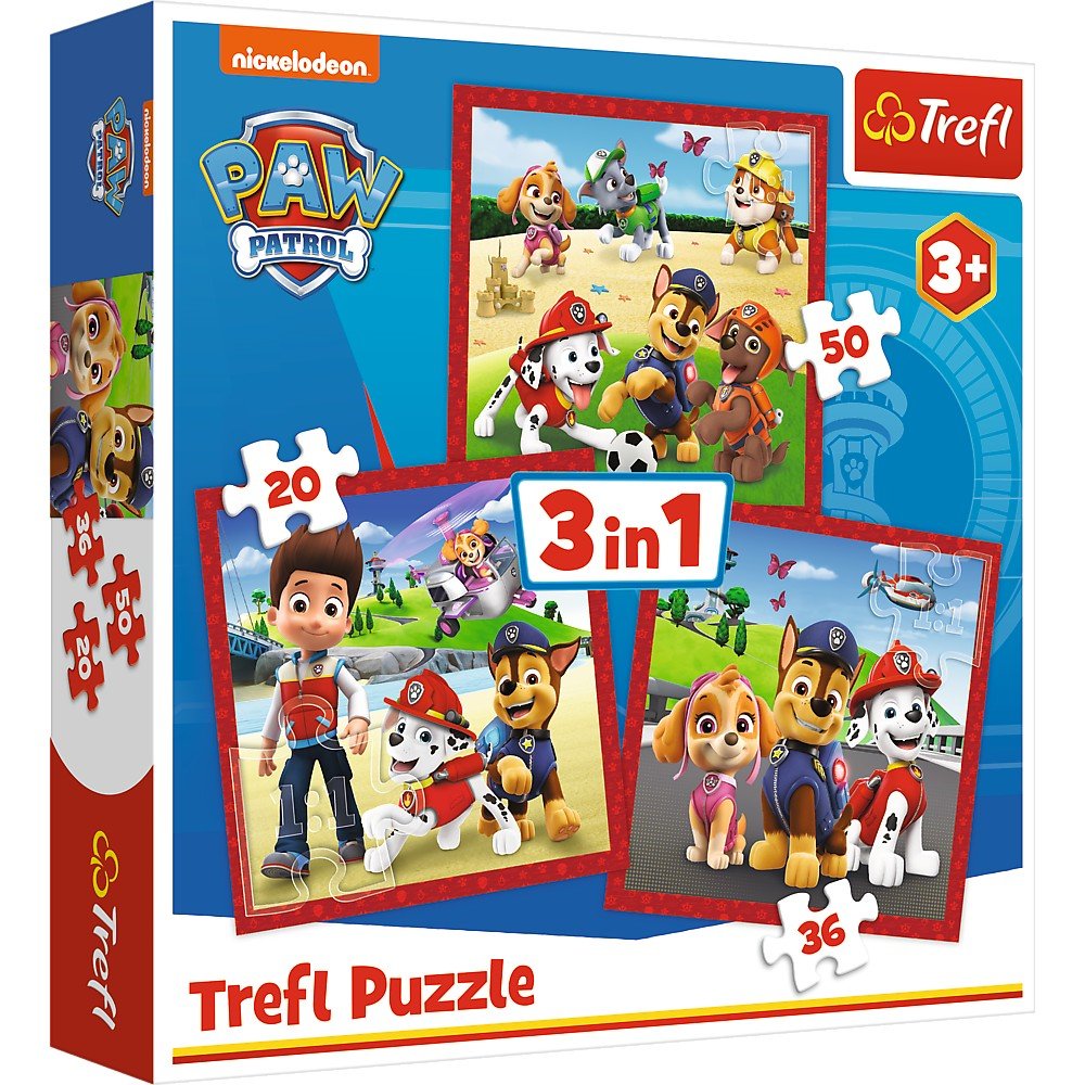 Puzzle Trefl 3 in 1 patrula catelusilor catelusii fericiti - Publisol.ro
