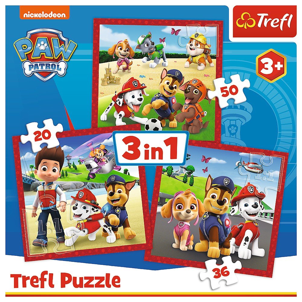 Puzzle Trefl 3 in 1 patrula catelusilor catelusii fericiti - Publisol.ro