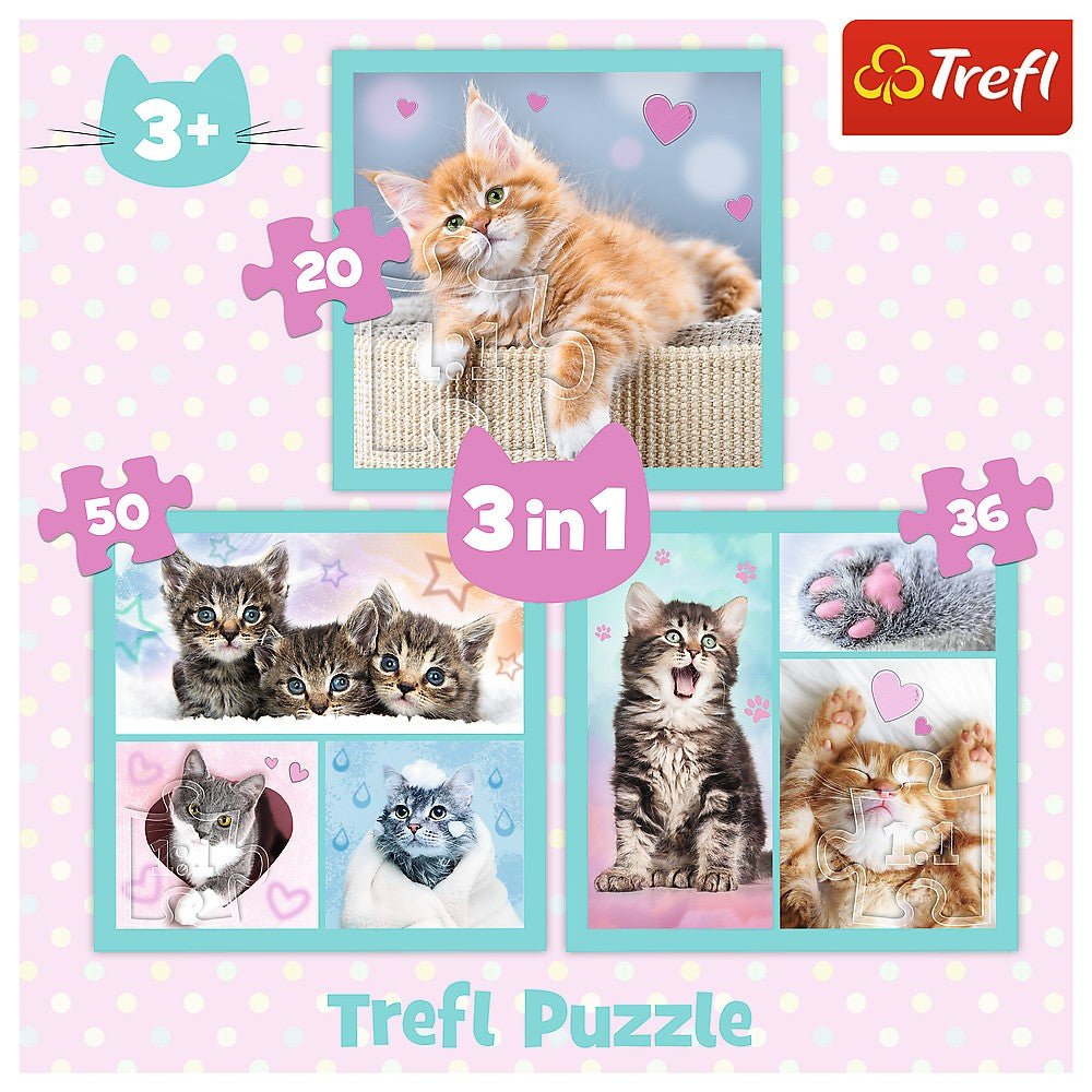 Puzzle trefl 3in1 pisicutele dragalase, Trefl - Publisol.ro