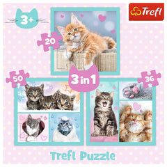 Puzzle trefl 3in1 pisicutele dragalase, Trefl - Publisol.ro