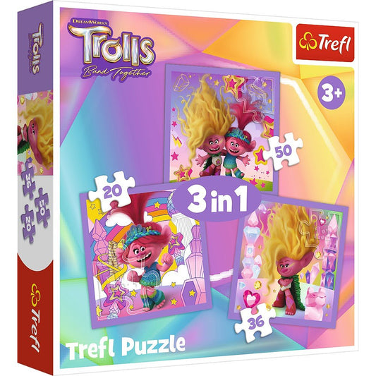 Puzzle trefl 3in1 trolii fericiti, Trefl - Publisol.ro