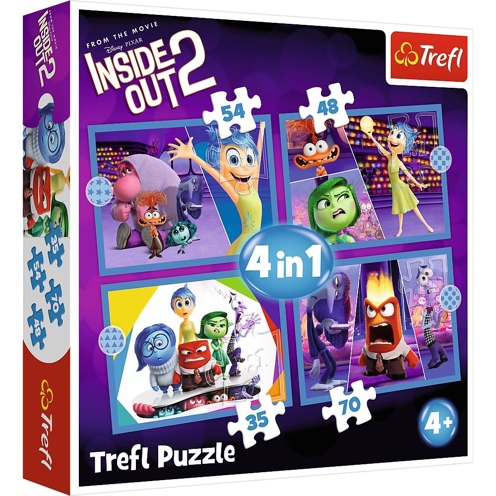 Puzzle Trefl 4 in1 Disney inside out 2 o lume plina de emotii - Publisol.ro