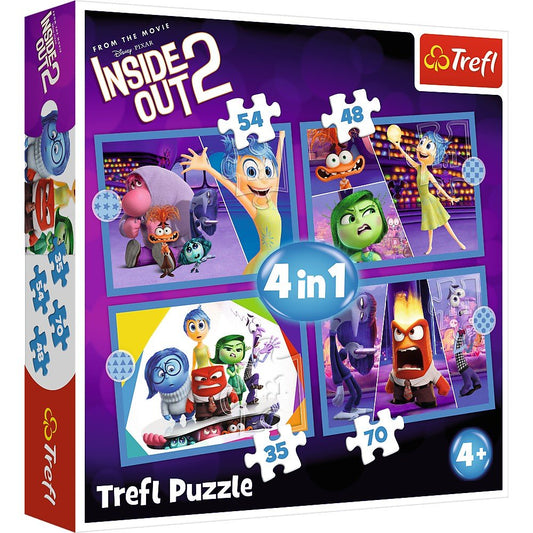 Puzzle Trefl 4 in1 Disney inside out 2 o lume plina de emotii - Publisol.ro