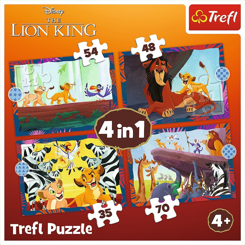 Puzzle Trefl 4 in1 Disney regele leu - Publisol.ro