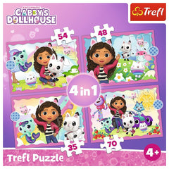 Puzzle Trefl 4 in1 Gabbys Dollhouse aventurile lui Gabby - Publisol.ro