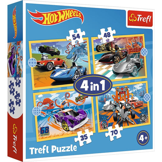 Puzzle Trefl 4 in1 Hot Wheels vehicule - Publisol.ro