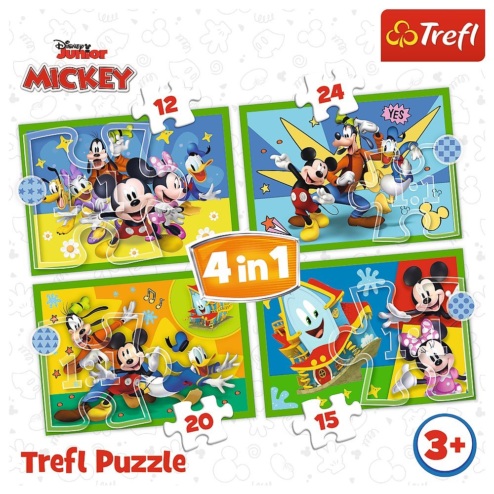Puzzle Trefl 4 in1 Mickey Mouse si prietenii - Publisol.ro