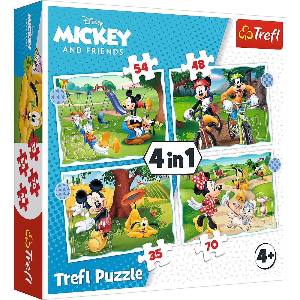Puzzle Trefl 4 in1 Mickey Mouse ziua deosebita - Publisol.ro