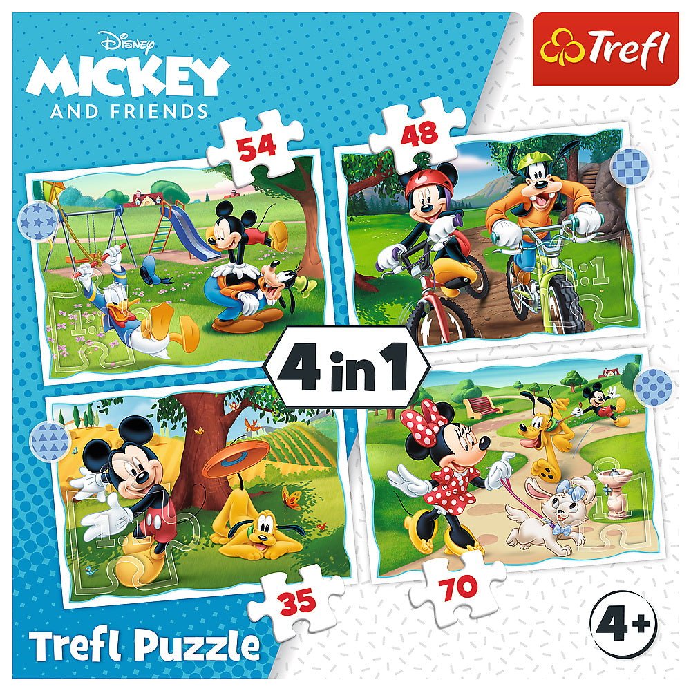 Puzzle Trefl 4 in1 Mickey Mouse ziua deosebita - Publisol.ro