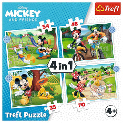 Puzzle Trefl 4 in1 Mickey Mouse ziua deosebita - Publisol.ro