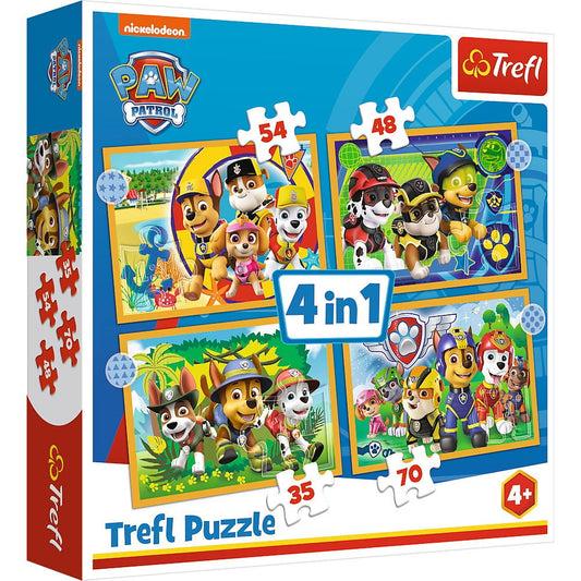 Puzzle Trefl 4 in1 patrula catelusilor - sarbatorile - Publisol.ro