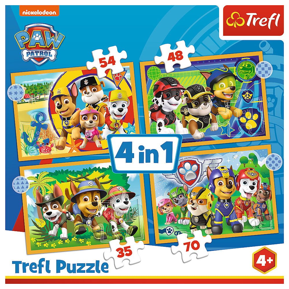 Puzzle Trefl 4 in1 patrula catelusilor - sarbatorile - Publisol.ro